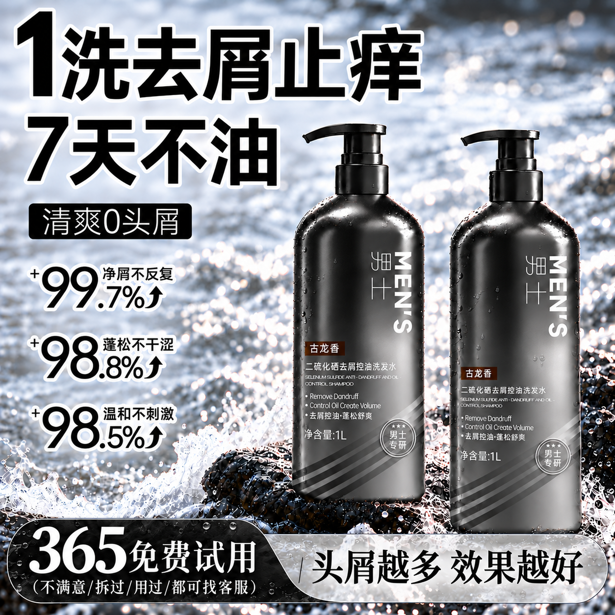 DR.VERYOCE二硫化硒洗发水男士专用去屑止痒控油持久蓬松古龙香洗头水膏发露 二硫化硒洗发水*1 京东折扣/优惠券