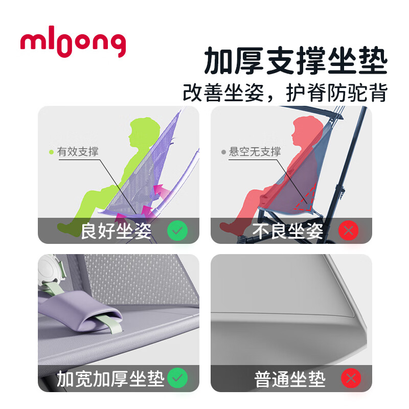 曼龙婴儿推车遛娃神器婴儿车0-6岁用折叠可坐可躺带减震口袋推车 T10-口袋推车 一键收车 就酱紫