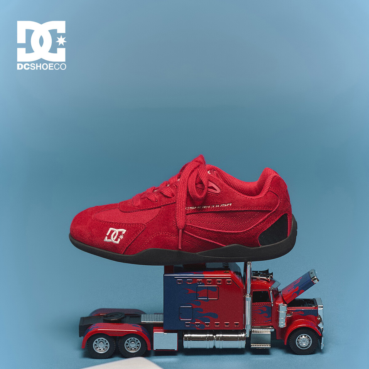 DCSHOES CAS CORSARO童鞋儿童板鞋2026秋季款赛车鞋中大童抽绳运动鞋子04 焰红 37 适合脚长 （229-233mm)