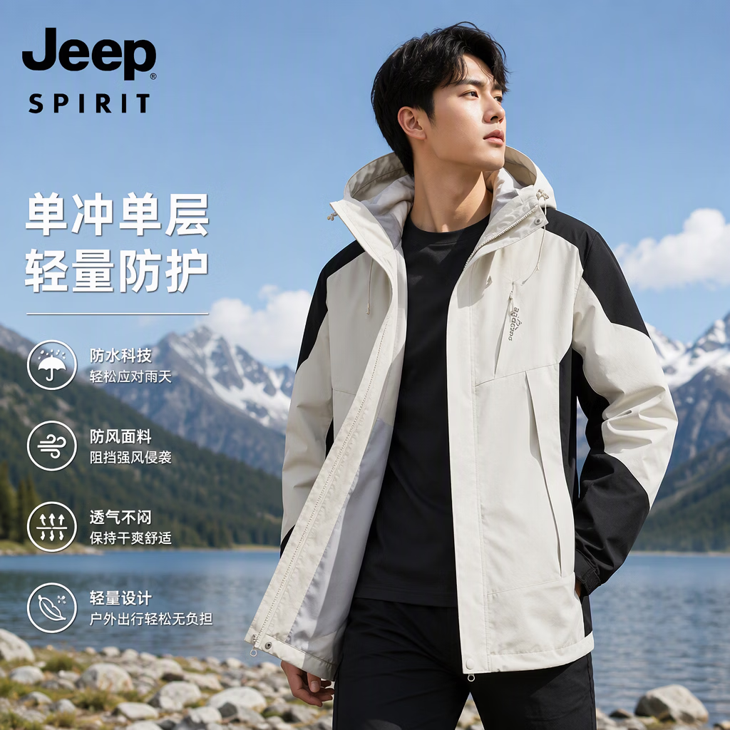 吉普户外冲锋衣【单冲】 49.9元 - 86线报 吉普户外冲锋衣【单冲】 49.9元 - 86线报