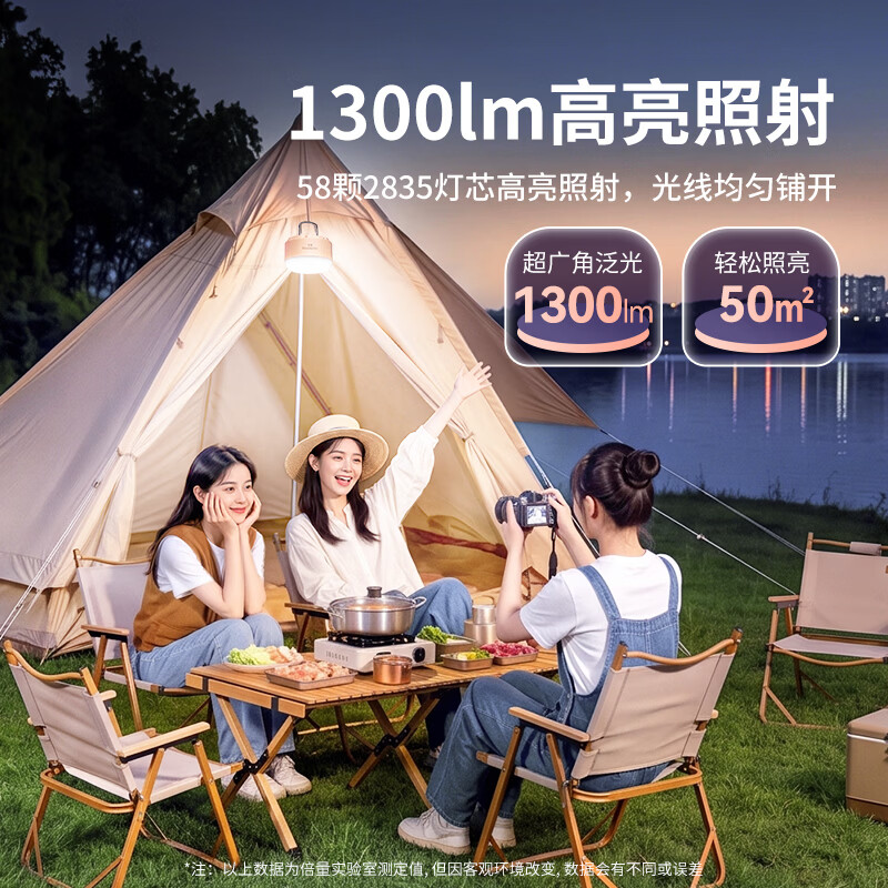 倍量（Doublepow）长续航充电灯泡户外照明灯露营帐篷摆摊应急 【磁吸+悬挂】2000毫安时
