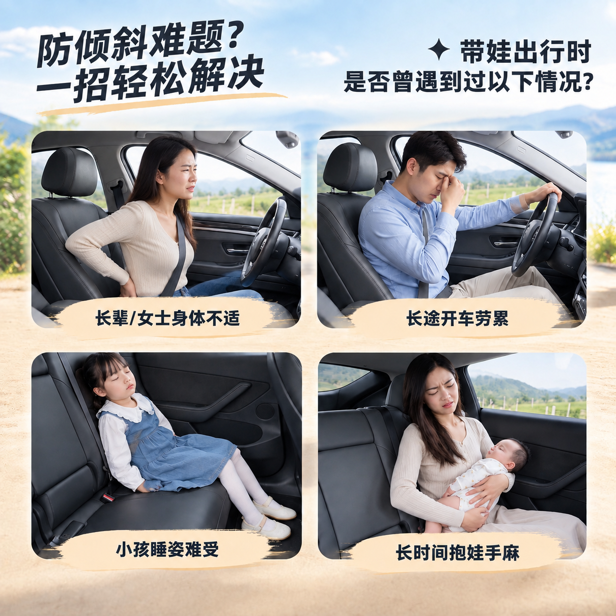 YOBEWAY车载床自动充气床垫后排内置泵轿车SUV适用旅行便携式后备箱睡垫 【C级车专用】夜岩黑-语音泵-防倾斜款