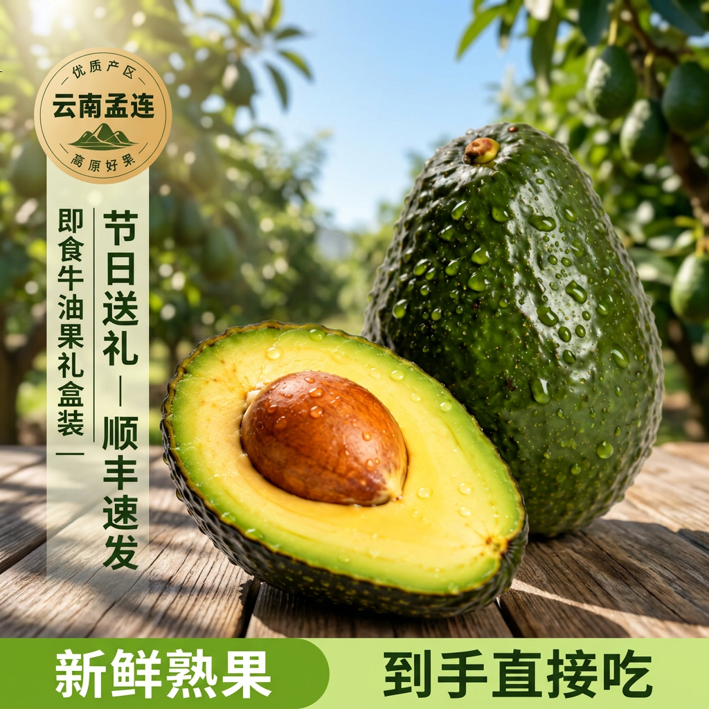 紫郁缤纷【顺丰速发】树熟哈斯牛油果礼盒即食 新鲜熟果鳄梨节日送礼鲜果 190-210g6粒礼盒装 京东折扣/优惠券