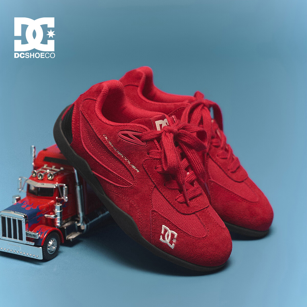 DCSHOES CAS CORSARO童鞋儿童板鞋2026秋季款赛车鞋中大童抽绳运动鞋子04 焰红 37 适合脚长 （229-233mm)