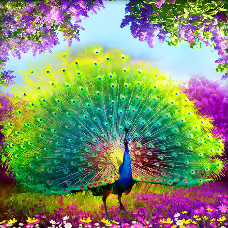 金碧5d钻石画满钻2023年新款孔雀开屏小画自己手工diy粘钻贴钻石绣 50