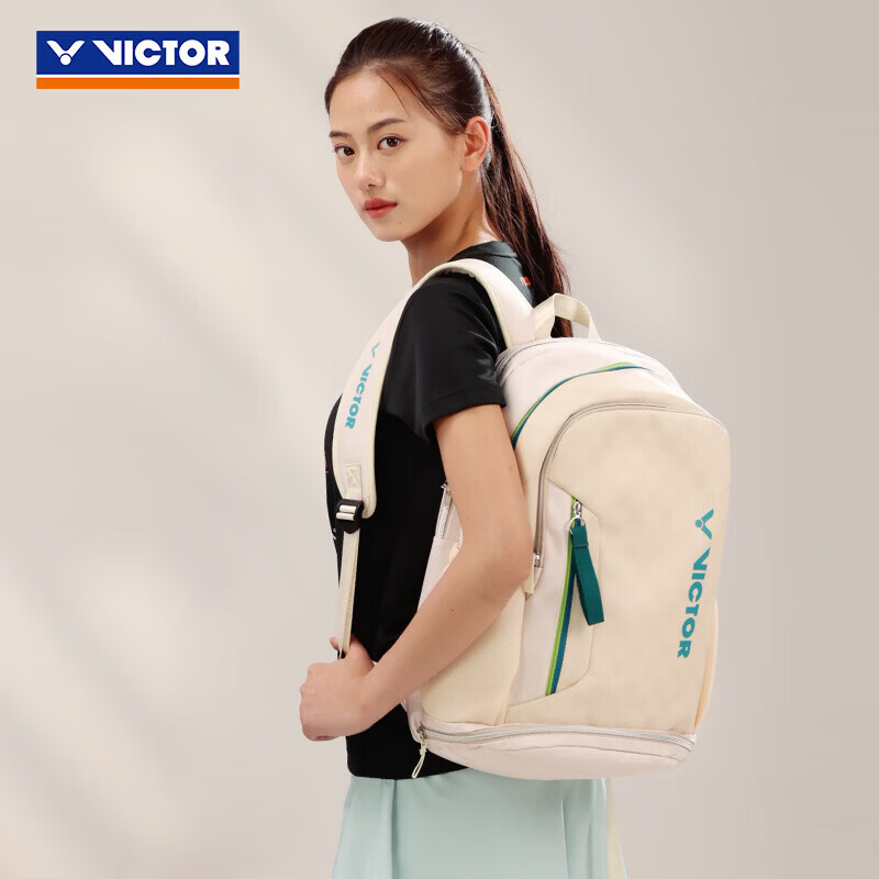 威克多（VICTOR）羽毛球拍包胜利男女运动休闲大容量双肩背包独立鞋仓 BR5020-VG卡其绿