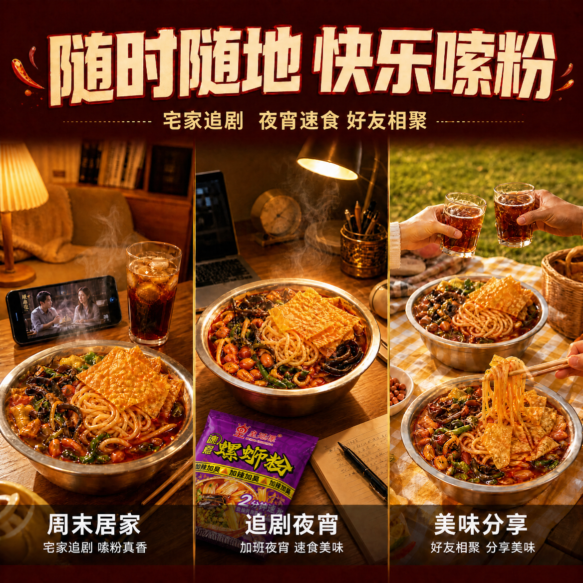 皇冠螺2分钟速煮湿粉广西柳州螺蛳粉加辣加臭 速煮螺蛳粉405克-4包装