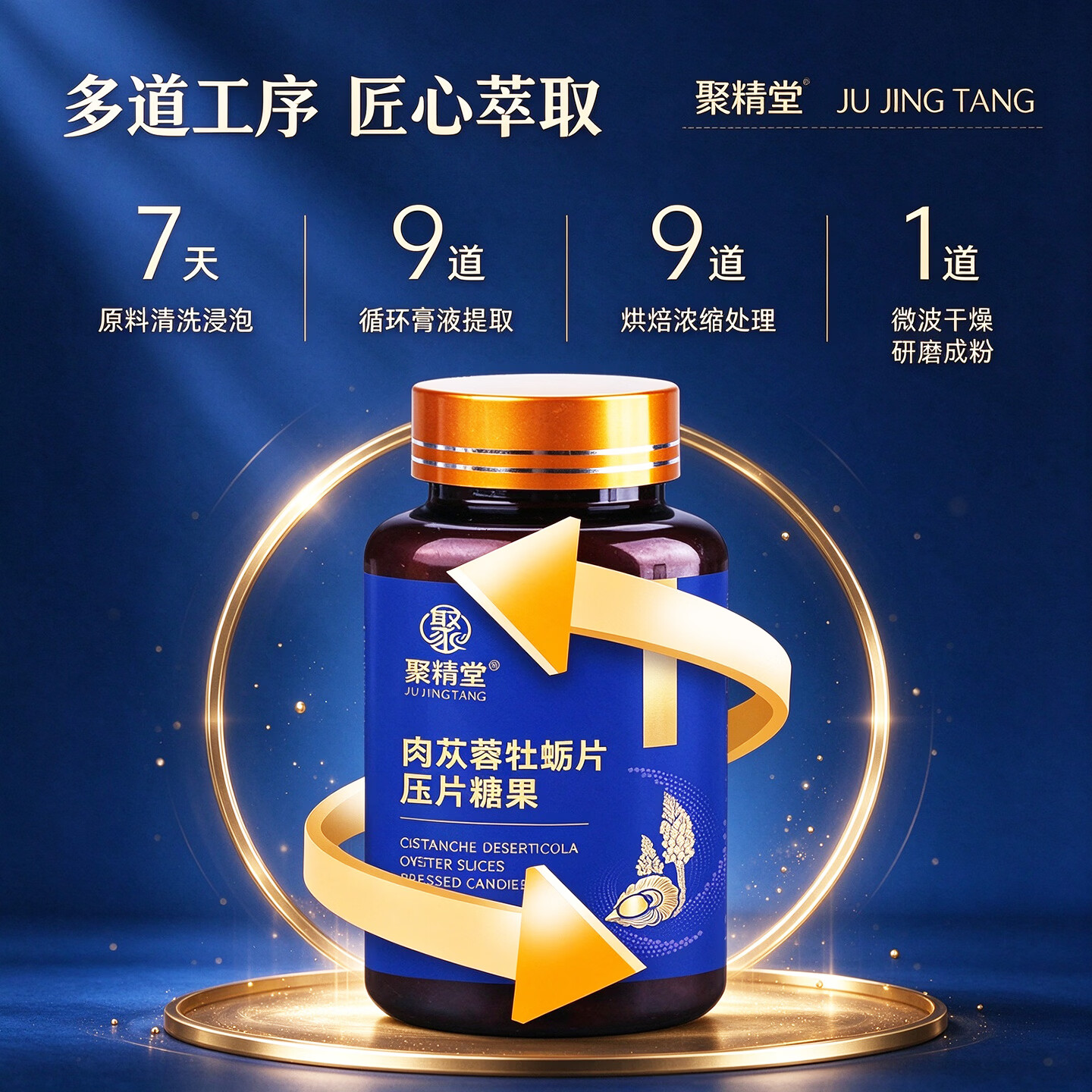 聚精堂肉苁蓉人参黄精牡蛎片男士牡蛎肽精海参压片糖果 牡蛎片 5盒【巩固装*买3送2】