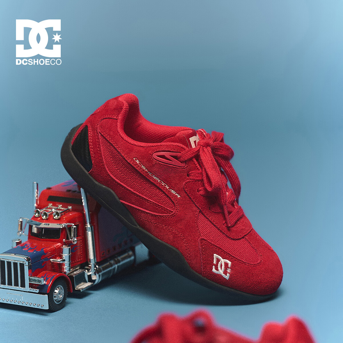 DCSHOES CAS CORSARO童鞋儿童板鞋2026秋季款赛车鞋中大童抽绳运动鞋子04 焰红 37 适合脚长 （229-233mm)