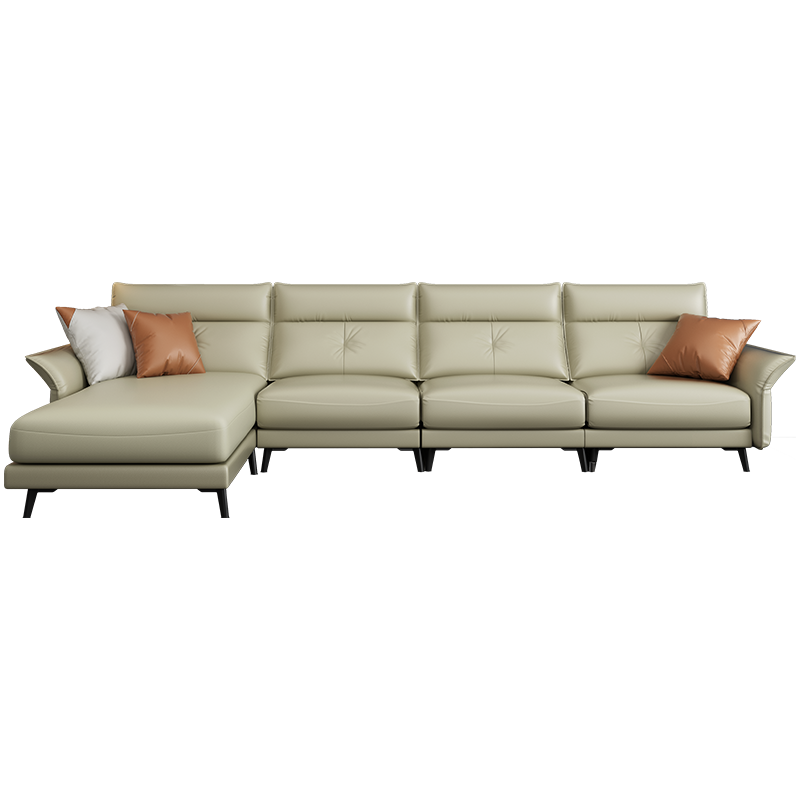 卧森 沙发意式皮沙发现代简约客厅小户型可选电动升降功能位沙发组合家具 双人位+贵妃位【颜色备注】