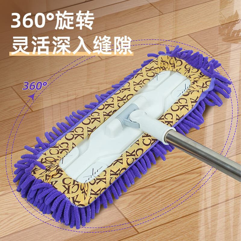 巧姨毛毛虫雪尼尔拖把拖布旋转平板家用一拖净吸水干湿两用家用保洁 替换布-颜色随机【不含拖把】2个 【60CM 】强力吸污 保洁适用