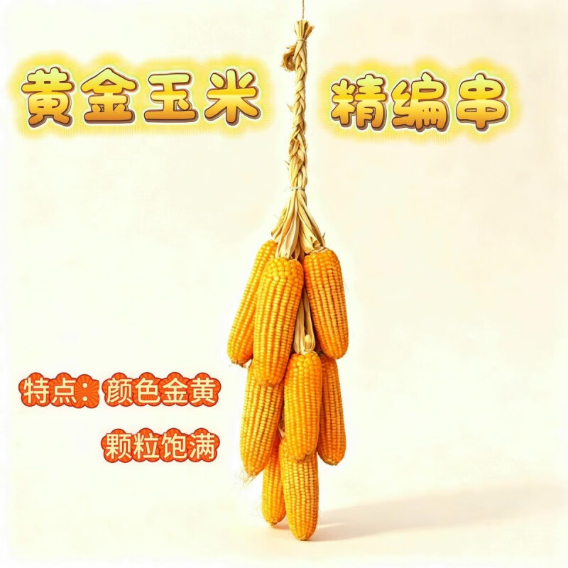玉米串红辣椒真辣椒串麦子串谷穗谷子串大蒜串秋收装 【二荆条辣椒】1.3米长/1串