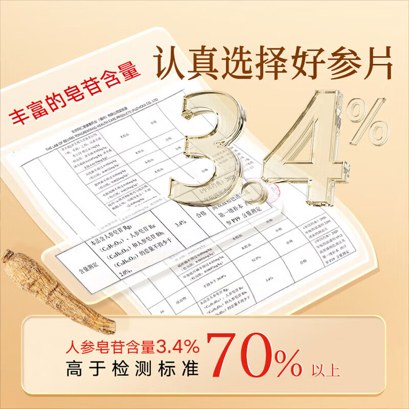 北京同仁堂西洋参片礼盒花旗参送父母长辈礼品春节年货礼盒 2号圆片 100g*1盒 1.4-1.6cm