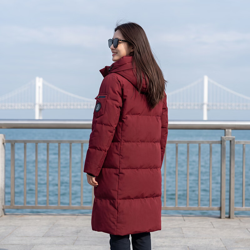 雅鹿【李一桐同款】羽绒服男女情侣款2026冬季新款加厚保暖外套 酒红色 XXS