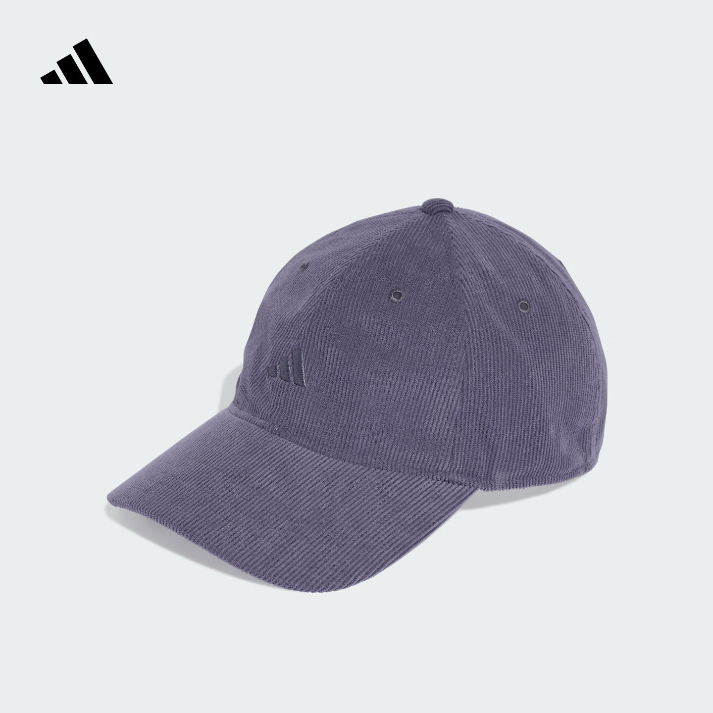 adidas灯芯绒简约百搭日常通勤软顶运动棒球帽男女阿迪达斯   紫罗兰   OSFW(女子)