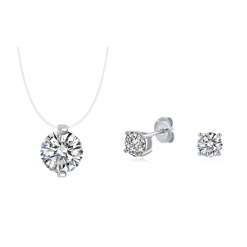 AGATHA/璦嘉莎 人魚之淚項鏈女士 生日禮物送女友閨蜜高級感鎖骨鏈 經(jīng)典璀璨套裝（鏈長39CM）