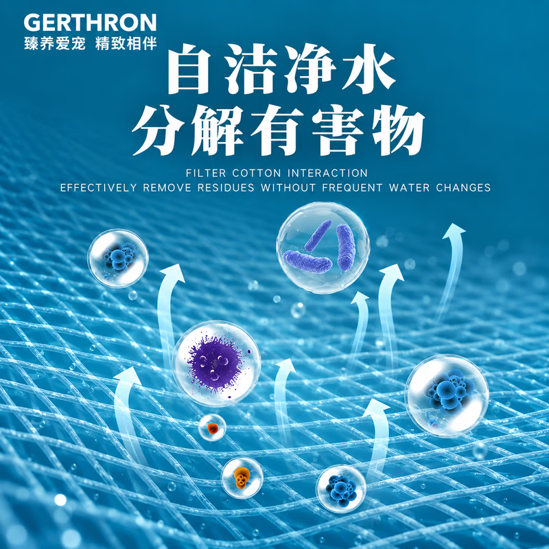 GERTHRON德国鱼缸过滤棉专用高密度净化生化棉过滤材料强培菌白棉高透水 【3cm厚】宽30cm×长10米 【加厚加密】透水性好 通畅不堵水