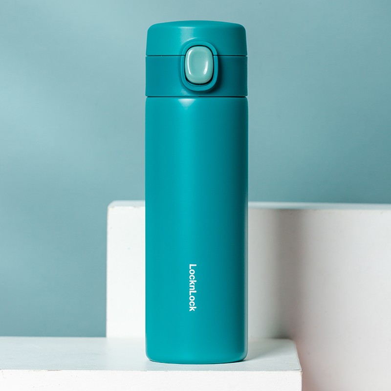 &lock) 轻量弹盖保温杯简约便携女士学生水杯情侣杯子304不锈钢茶杯