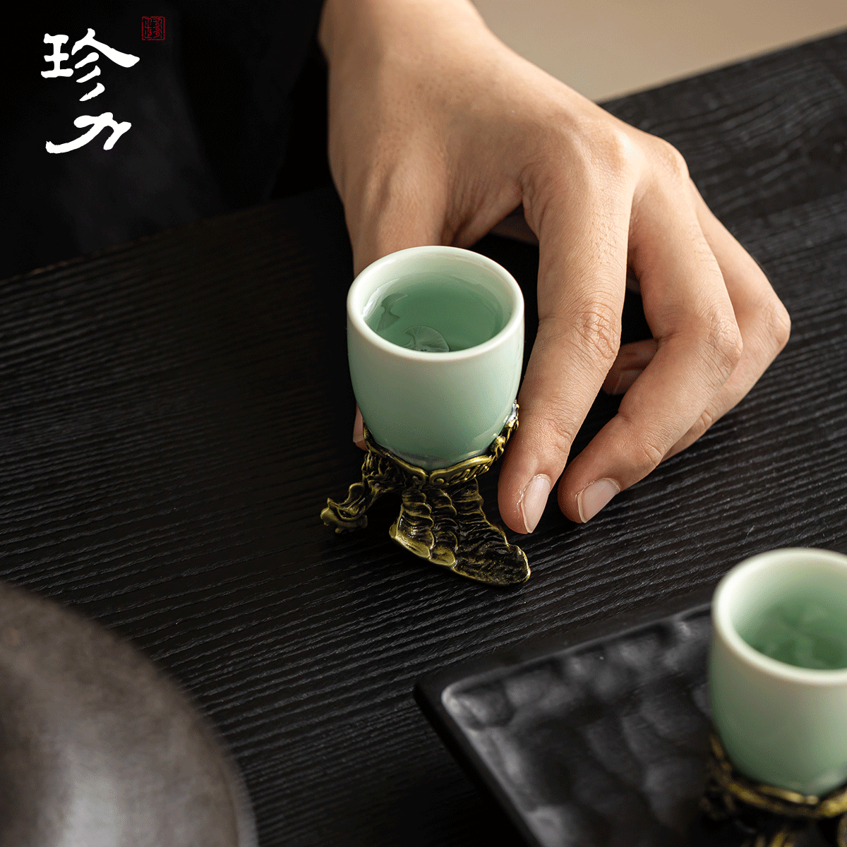 珍力故宫文创十二生肖白酒杯分酒器套装家用中式酒具小酒杯父亲节礼物 结晶釉黄色(14头十二生肖酒具套装)黄色礼盒