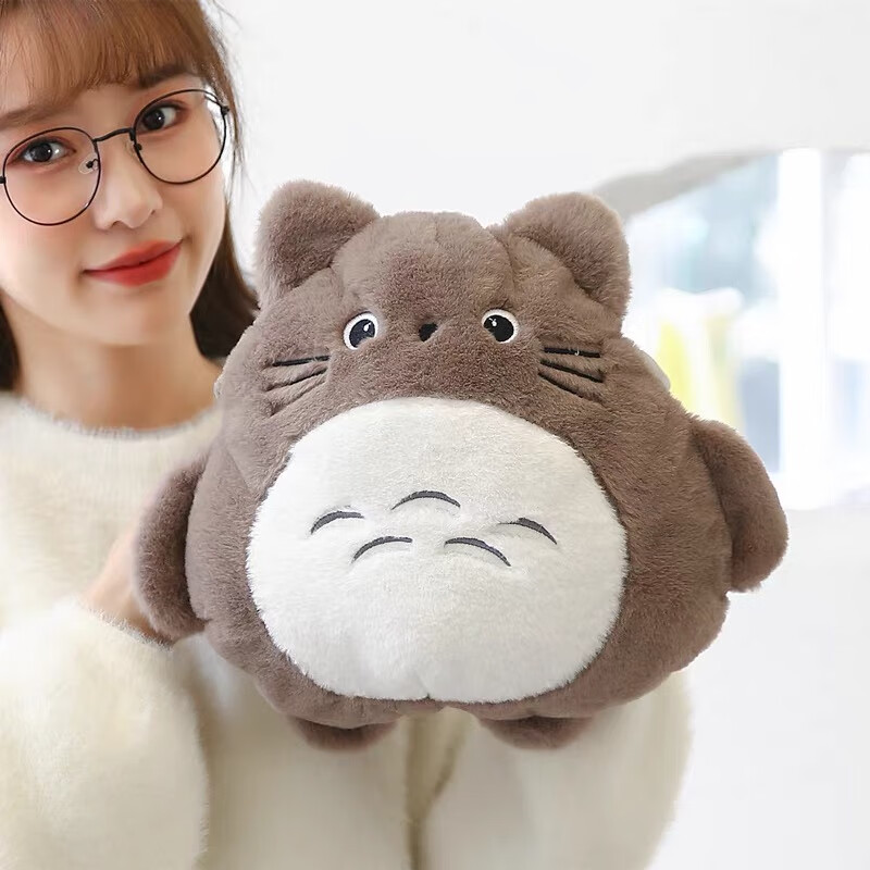 宝暖水袋可拆洗可爱毛绒龙猫暖手袋 咖啡色龙猫【电暖宝丨国标防爆】