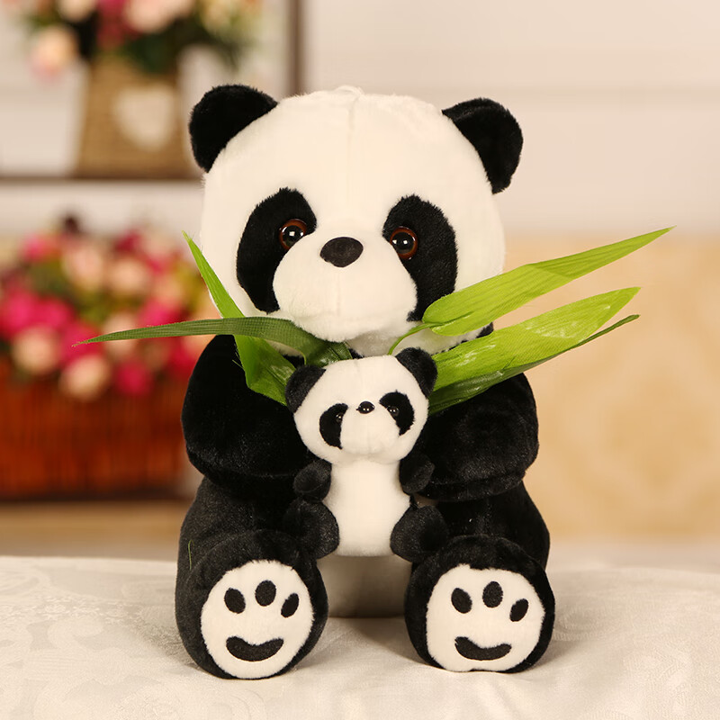 breaza天才小熊猫是猪毛绒玩具竹叶布娃娃玩偶公仔儿童生日礼物坐姿单