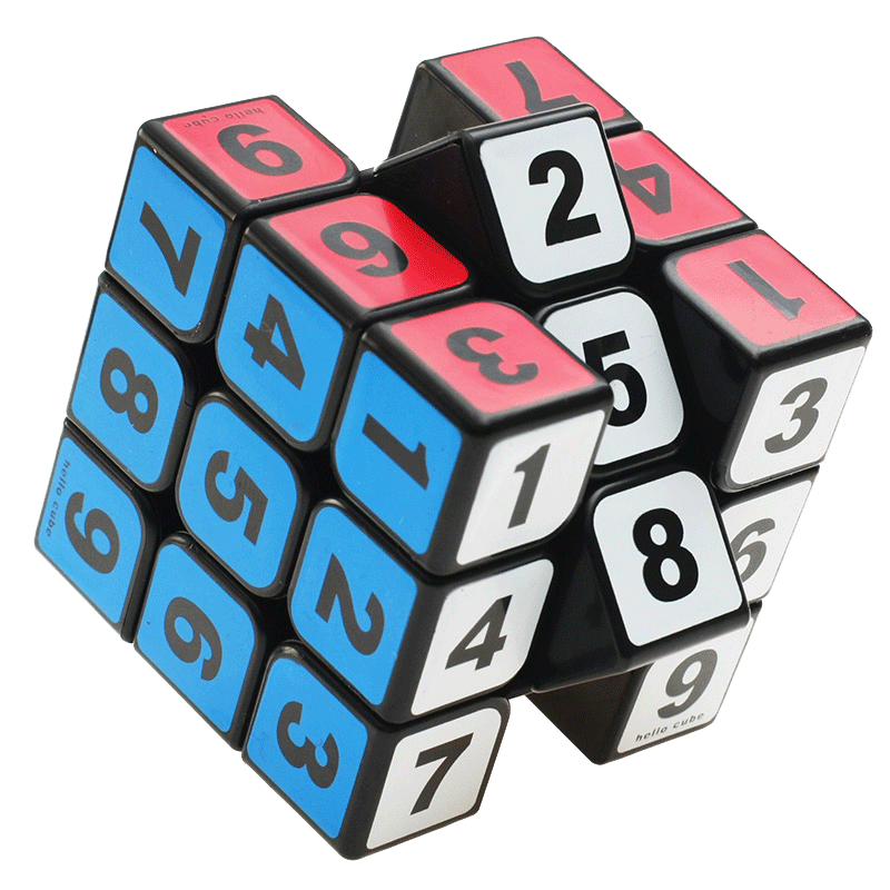 zcube魔方三阶魔方数字魔方顺滑趣味轮行移动儿童魔方玩具 黑底数字三