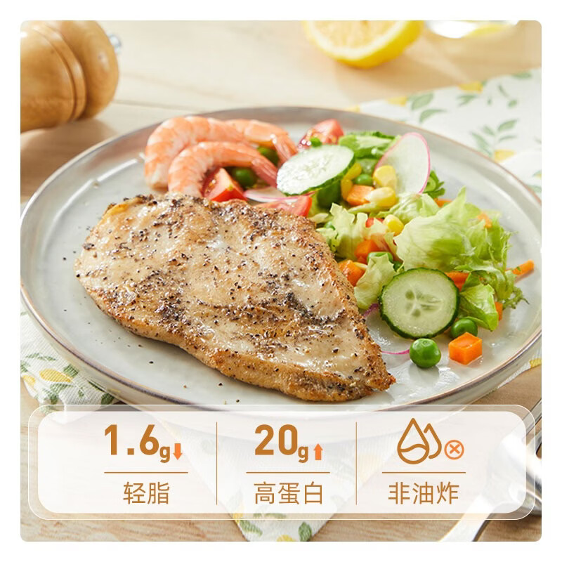 圣农欧芹鸡小胸低脂高蛋白水煎鸡胸肉生鲜冷冻空气炸锅食材 黑椒香煎鸡胸肉100g*5包+欧芹鸡小胸175g*5包(共25片)