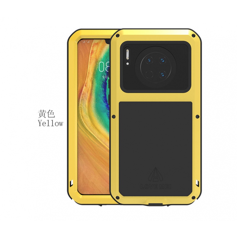 30硅胶全包防摔防尘防水溅防碎屏金属 【 黄色 】华为mate30三防外壳