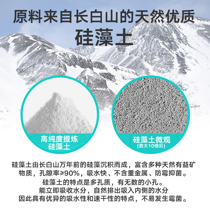 大江硬硅藻泥地垫浴室吸水垫卫生间脚垫厕所门口吸水地垫浴室防滑垫 【天然硅藻土】简约灰39*60cm