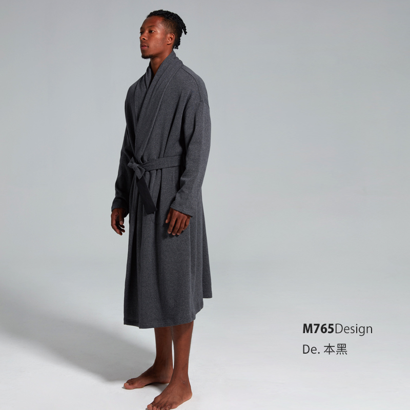 螃蟹秘密睡袍男女 加绒加厚长款家居服情侣保暖睡衣男士765design 【男款】De.本黑 XL（仅男码）怎么看?