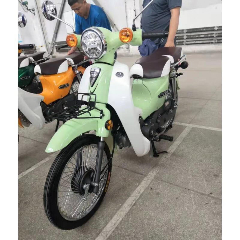 弯梁复古摩托车110两轮国四电喷嘉陵coco幼兽全国可上牌 清新绿双离合