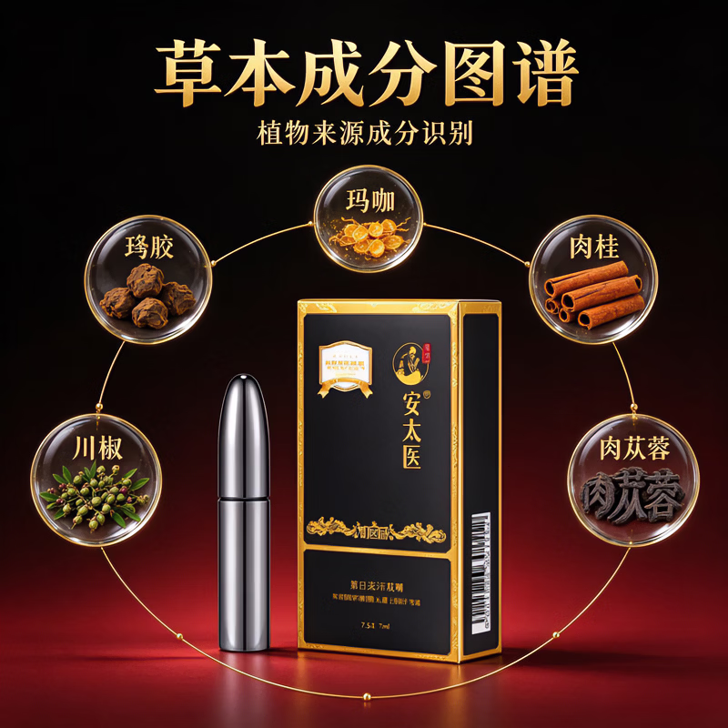 安太医外用延时喷剂持久不麻玛咖肉丛蓉植物萃取无依赖性高端延时喷剂 安太医延时喷剂如金刚1ml-适用款 一物一码 扫码验真等