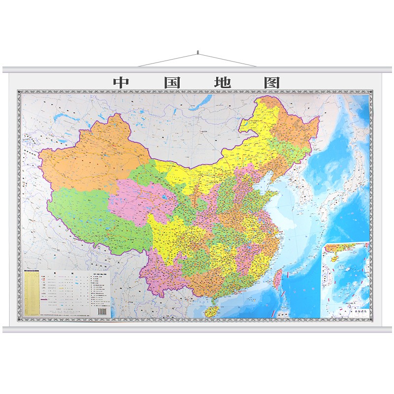 地图政区版高清覆膜挂图 约1.2米*0.8米 中国地图