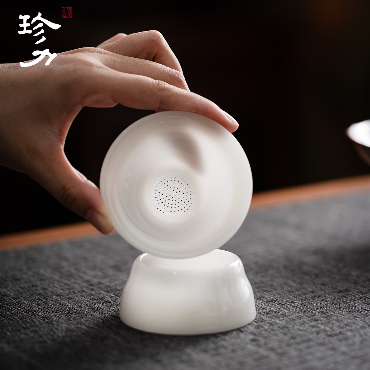 珍力璞玉功夫茶具套装冰种玉瓷厚润如玉三才盖碗礼盒套组高档礼盒 璞玉马蹄10头茶具套装