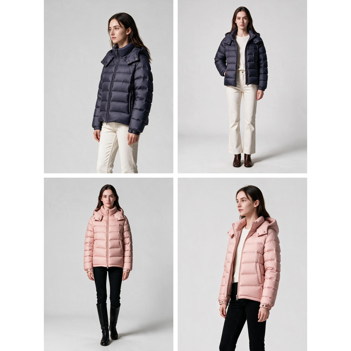 宜爱家羽绒服女短款95鹅绒2026冬季新款加厚保暖立领可拆卸连帽通勤外套 奶油杏 XL 170/92A