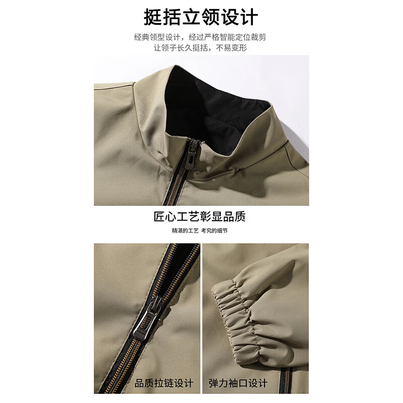 花花公子(PLAYBOY)男士外套秋冬季2026新款男外套立领商务休闲宽松中年爸爸装夹克男 黑色 3XL