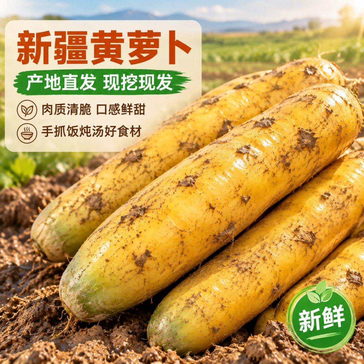 新疆黄萝卜红黄胡萝卜组合装新鲜农家自种蔬菜手抓饭榨汁凉拌萝卜 黄胡萝卜+红胡萝卜双拼4.5斤