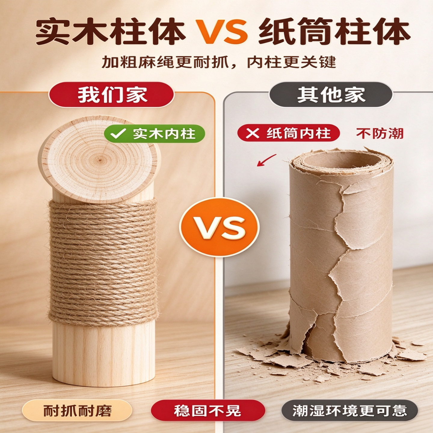 苏墨实木猫爬架玩睡一体猫爬架大型猫爬架太空舱加粗剑麻落地猫爬架 【大壮1号】ENF级实木高160*长40*宽60cm
