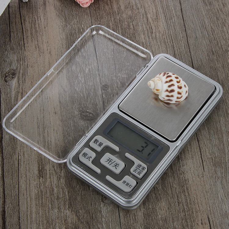 01g电子手机秤 精密迷你滴胶重量称高精度克重称 中文按键500g/0.1g