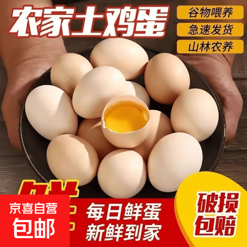 九华山鸡蛋现捡现发竹林蛋柴鸡蛋40-50g±5g产地直发 15枚土鸡蛋