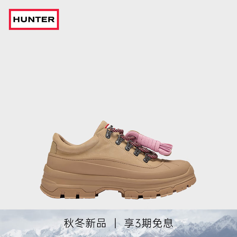 HUNTER2026秋季新品男女同款探索矮筒猎鸭靴户外露营登山马丁靴 卡其棕/KHI 38