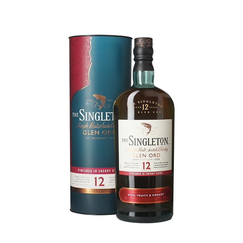 苏格登(singleton) 洋酒 12年苏格兰进口单一麦芽威士忌700ml 雪莉版
