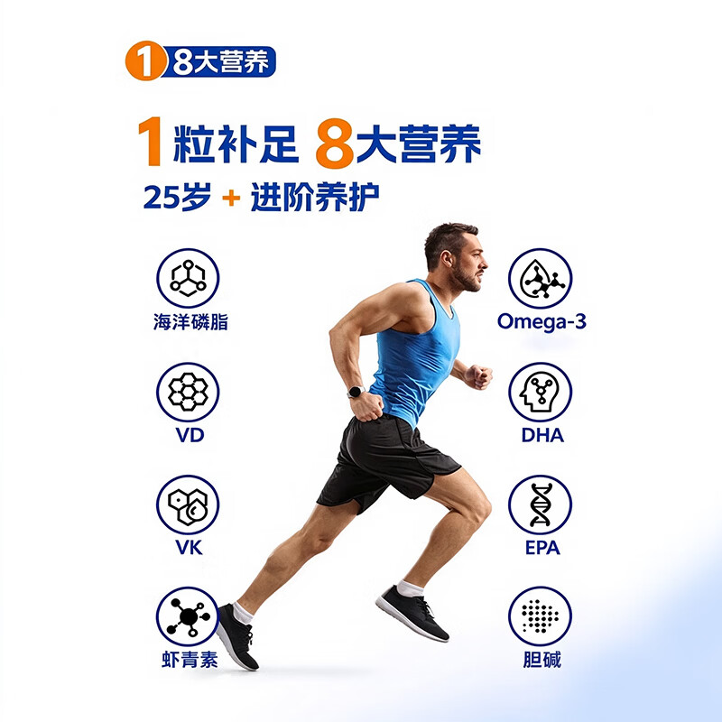 NYO3蒙克南极磷虾油磷脂型omega-3深海鱼油升级高纯度epa dha100粒/瓶 【9倍鱼油吸收】高效清畅 100粒*1瓶