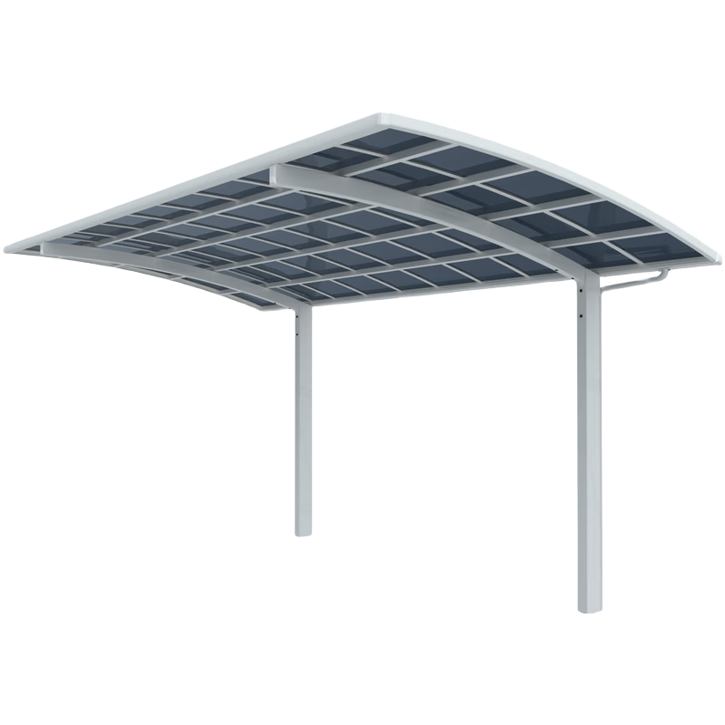 猎钢狼铝合金车棚家用别墅庭院遮阳棚户外防晒露台阳台耐力板挡雨棚车库 吊拉式停车棚 16-30平材料单价(包安装)
