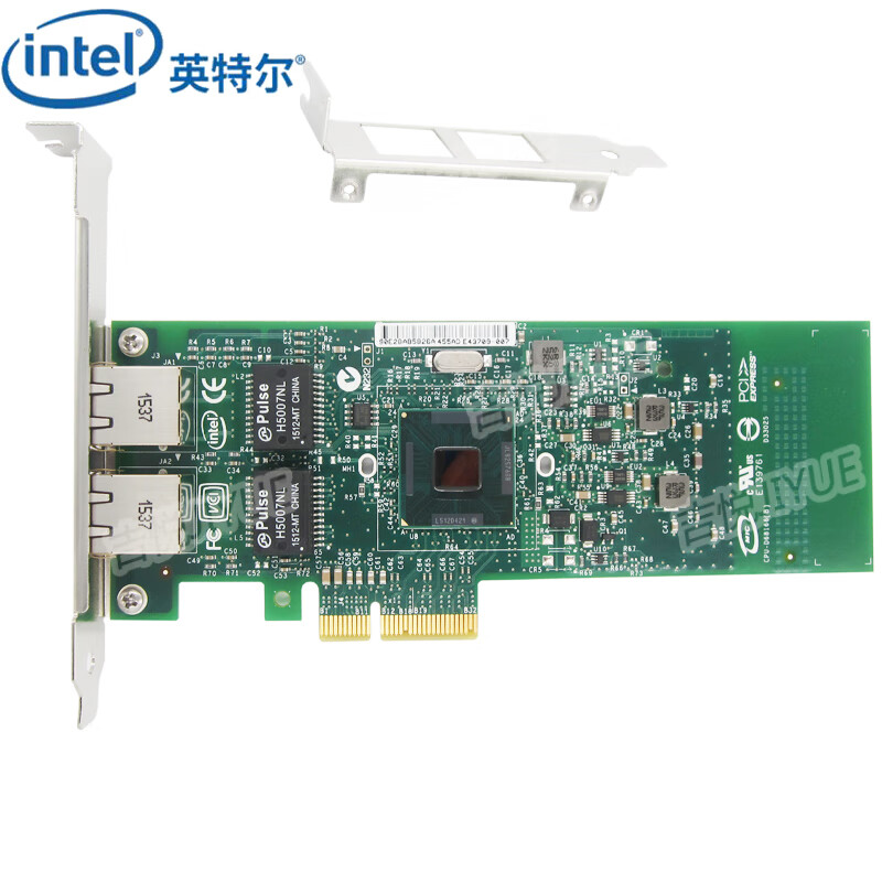 英特尔（Intel） 千兆网卡E1G42ETBLK双口网线PCIeX4服务器台式机网卡支持ROS软路由器虚拟化冗余原装 