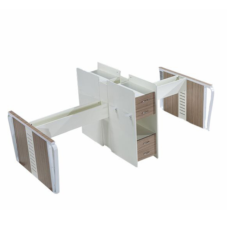 后冠(HOUGUAN)职员办公桌4人位员工桌2工作位办公桌椅组合简约现代办公家具 组合双人位