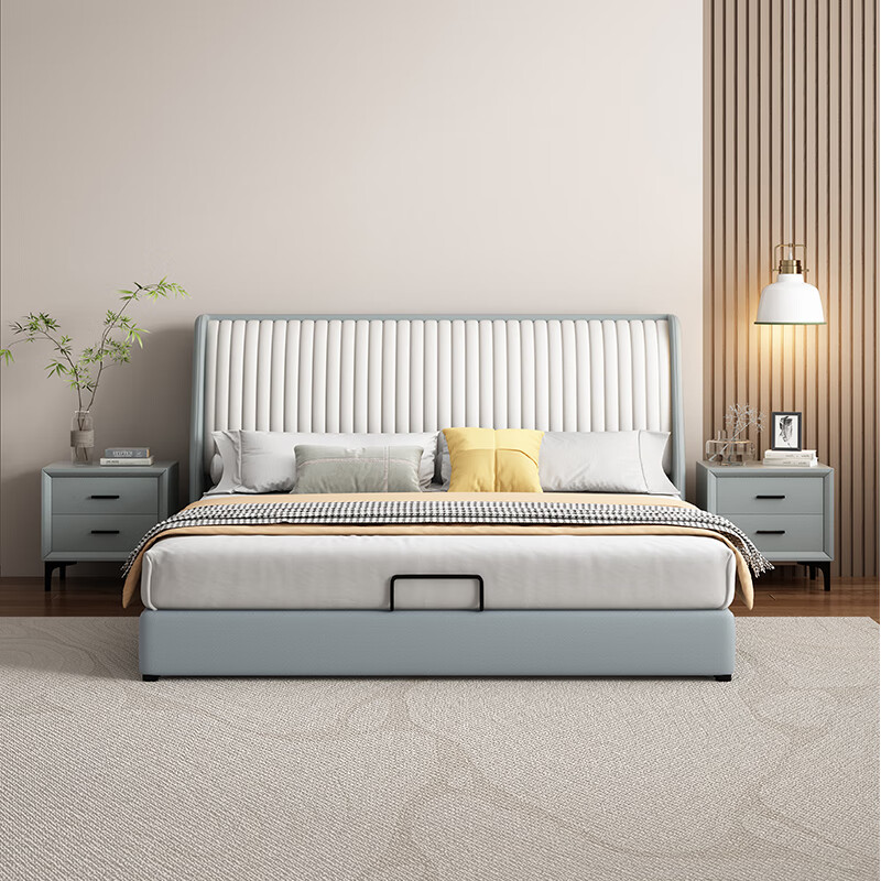 8m主卧双人储物软床现代简约网红白色软靠单床 单床【三防科技布】