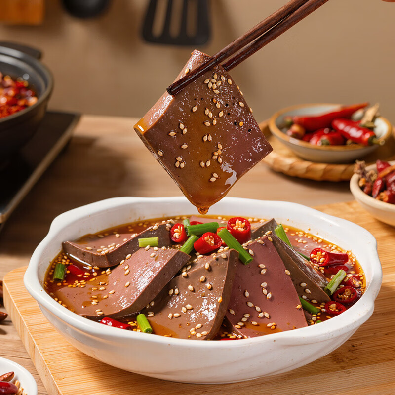 暖仔（NOWZAN）嫩滑鸭血毛血旺火锅食材麻辣烫鸭血粉丝冒菜店专用整箱批发 场景 暖仔火锅嫩鸭血300g*3盒家庭装【深夜食堂】