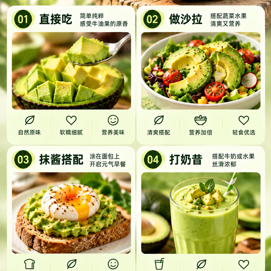 紫郁缤纷【顺丰速发】树熟哈斯牛油果礼盒即食 新鲜熟果鳄梨节日送礼鲜果 190-210g6粒礼盒装