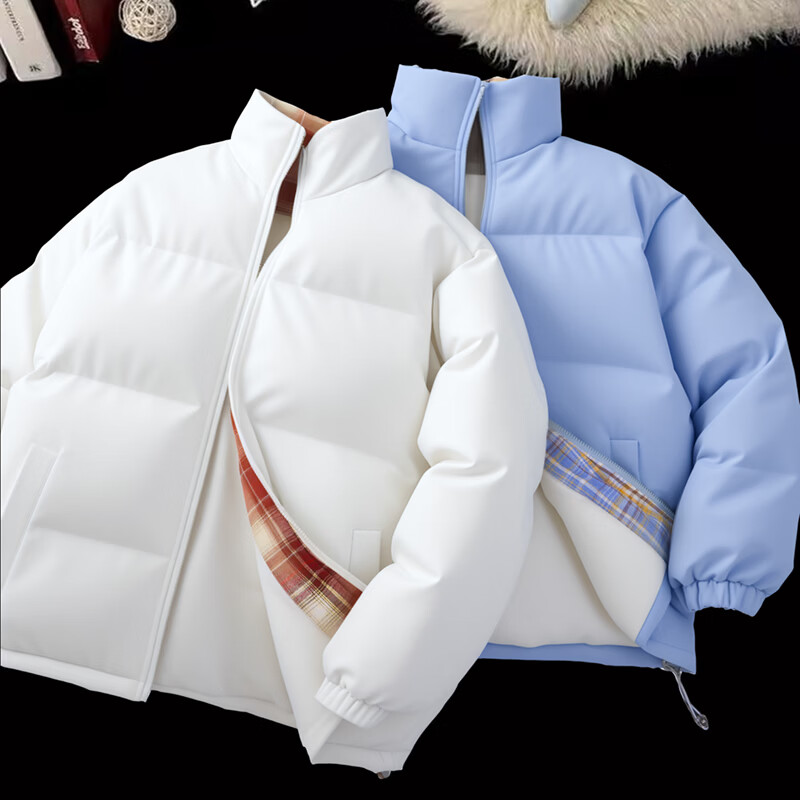 JEEP SPIRIT吉普格子拼接棉服男秋冬季潮牌立领面包服防寒保暖棉衣外套棉袄子 黑色 4XL